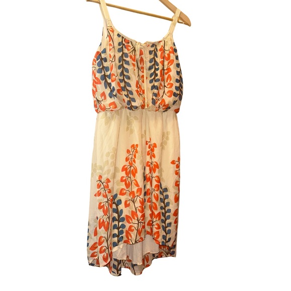 Jonathan Martin Orange and Blue Floral Midi Dress - Picture 2 of 8